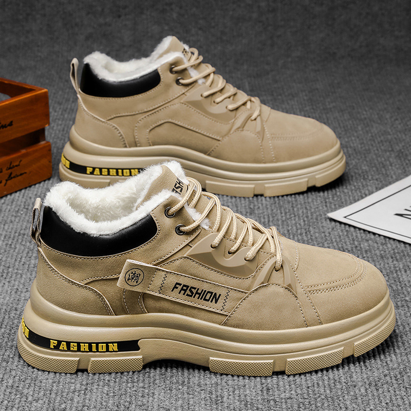 Invierno nuevo algodón botas de hombre con veludo extra grueso calentamiento antifrío desgaste botas de nieve zapatos de algodón de hombre