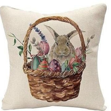 Funda de Almohada de Pascua 2023, Superventas Transfronterizas, Diseño de Conejo en Lino, para Sala de Estar, Dormitorio, Cojín de Sofá image 7