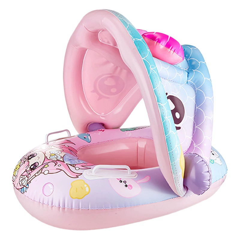 Новый надувной ремень с навесами розовая русалка ручка сиденья паровые детские плавательные кольца трансграничные продажи