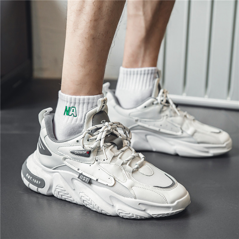 Autumn New Men's Low-top Lace-up Sneakers 2022 Students Korean Fashion Outfit Breathable Casual Shoes
