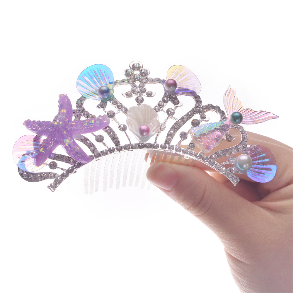 Cartoon Style Starfish Mermaid Metal Crown display picture 1