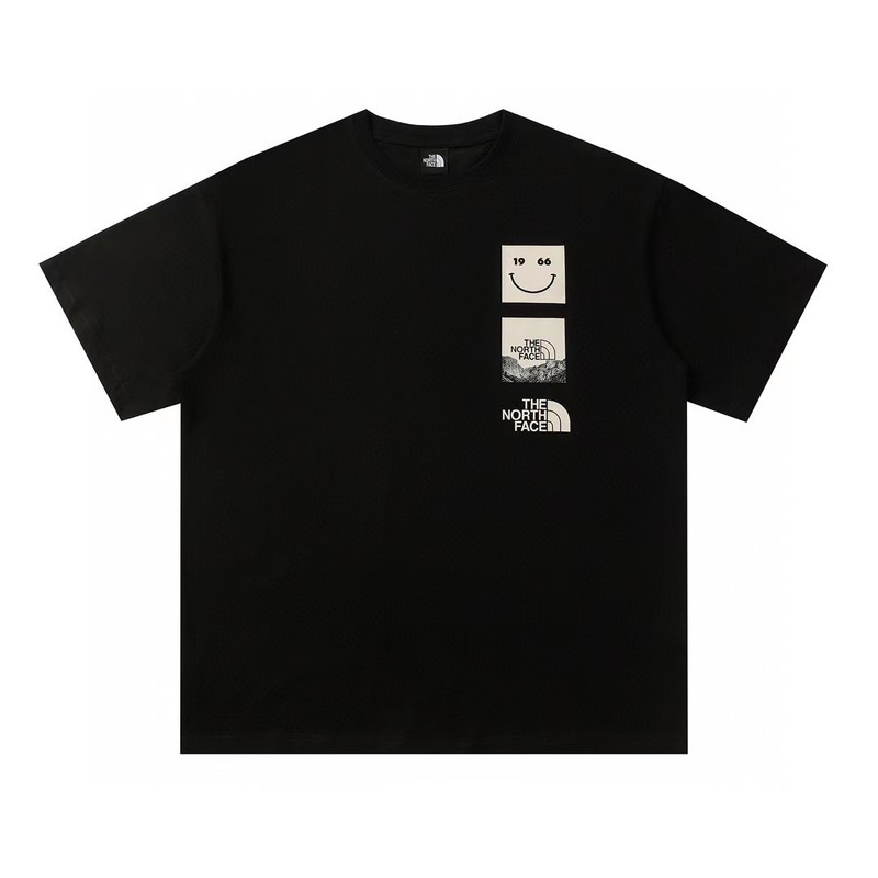 NTノースフェイスの純綿Tシャツの正しいバージョン、男性と女性用、カップル向けの同じスタイル、トレンディなプリント、幅広で多用途、カジュアル半袖|undefined