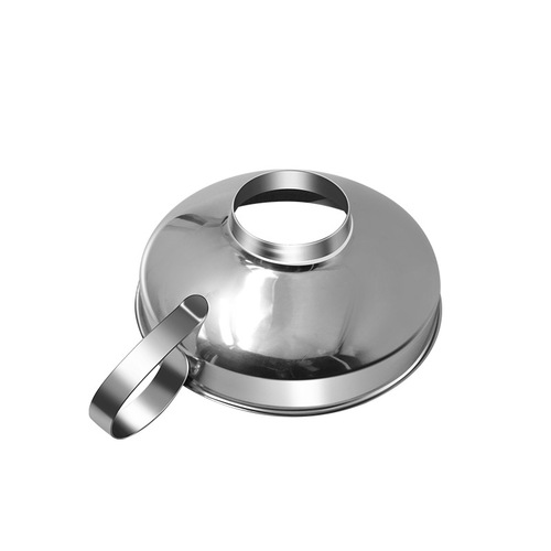 Stainless steel wide mouth funnel, thickened salad dressing funnel, oil leakage, household bottled salad dressing funnel, large diameter packaging funnel