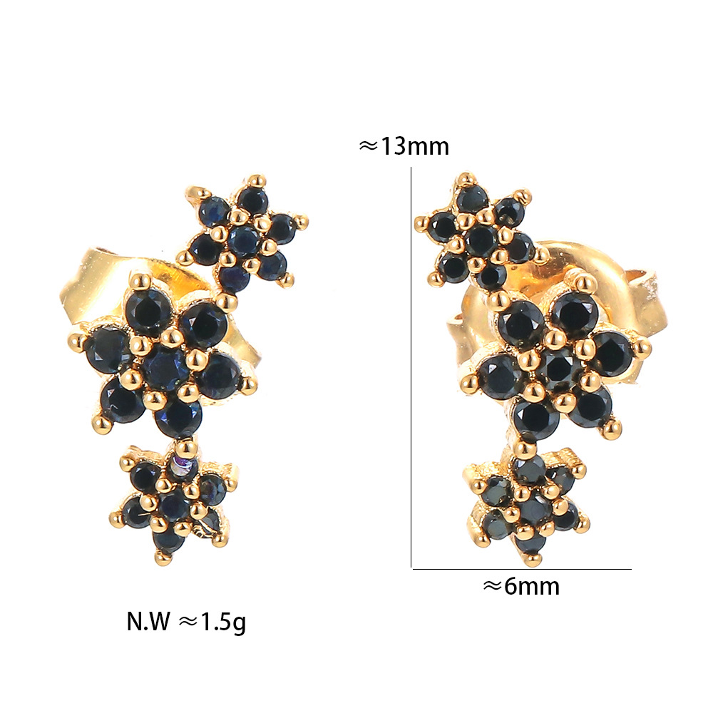 Geometric Pattern Unisex Gender Geometric Plating Metal Zircon Copper Earrings