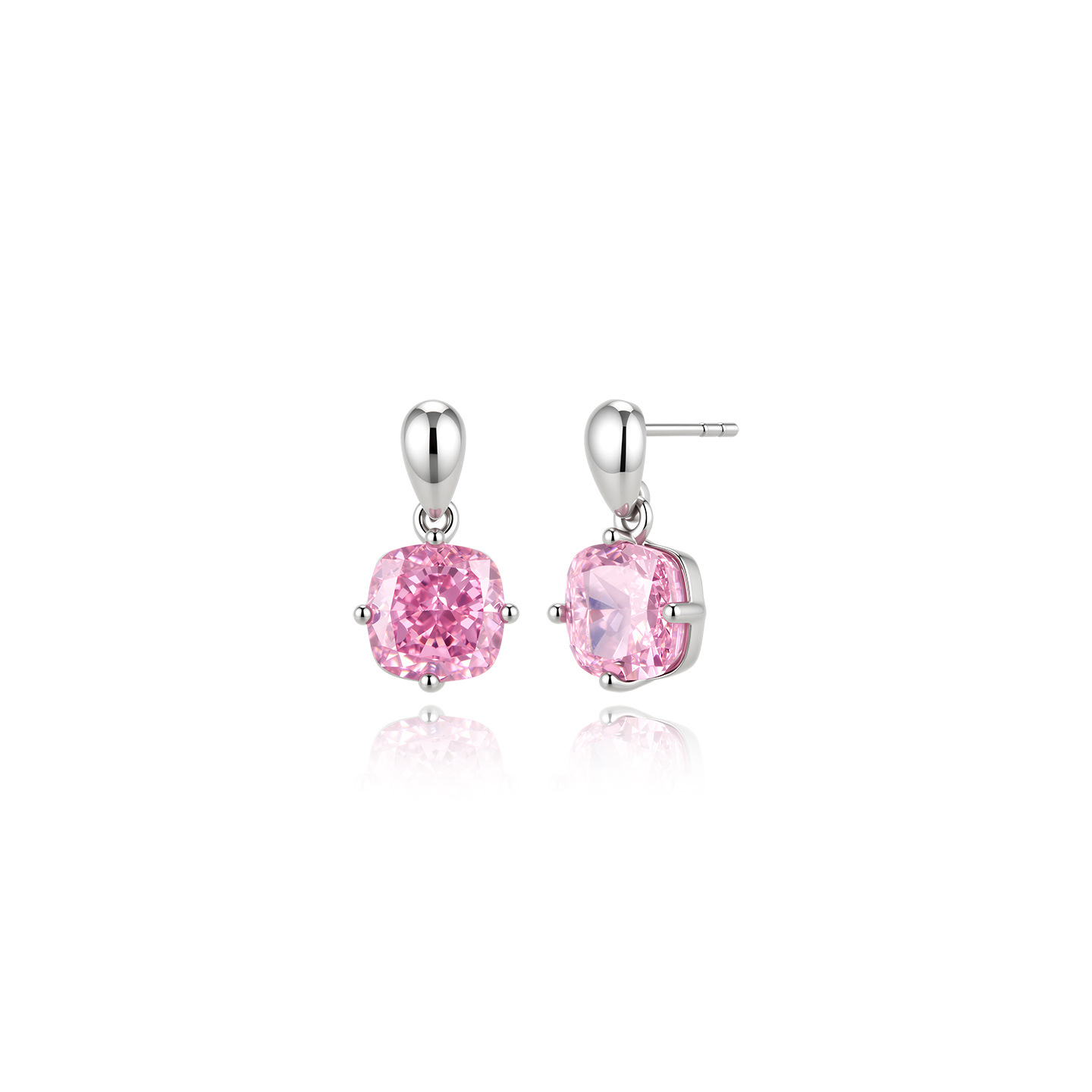 Aretes Cuadrados Rosados de Aleación de Cobre Galvanizado image 6