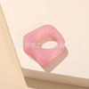 Amber resin, brand small design fashionable universal retro ring, South Korea, trend of season, simple and elegant design