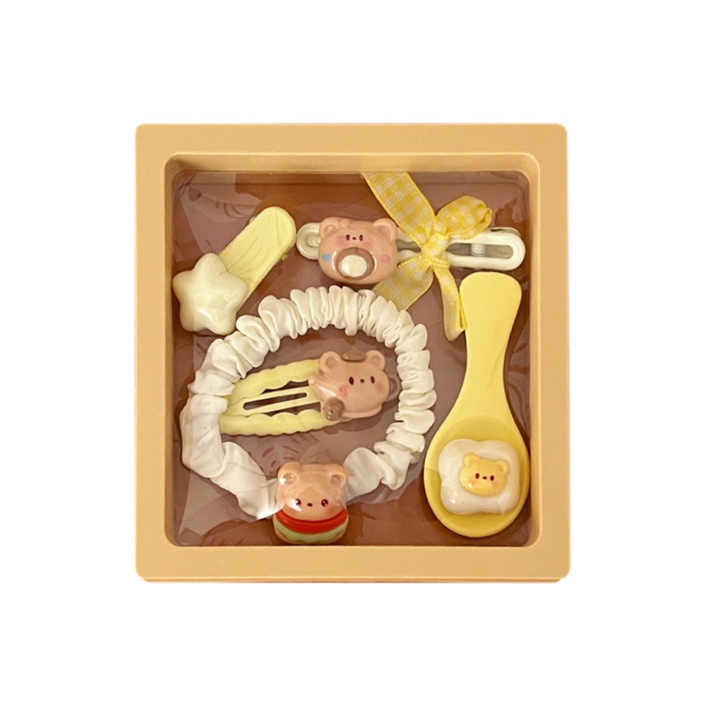 Nueva serie de adorables joyas para el cabello combinación de chicas dulces cabello fruncado clip de cabello elástico anillo de cabello al por mayor