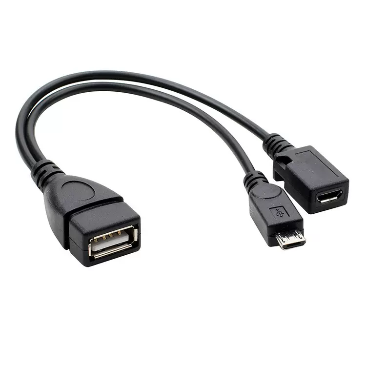 usb母可外接电源手机平板micro OTG 数据线带供电口micro线