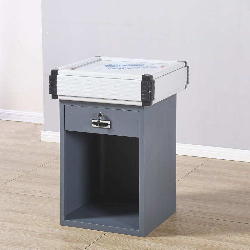 Mostrador de caja de supermercado Mostrador de tienda de conveniencia pequeño y simple Esquina de metal Gabinete de caja registradora de acero inoxidable engrosamiento