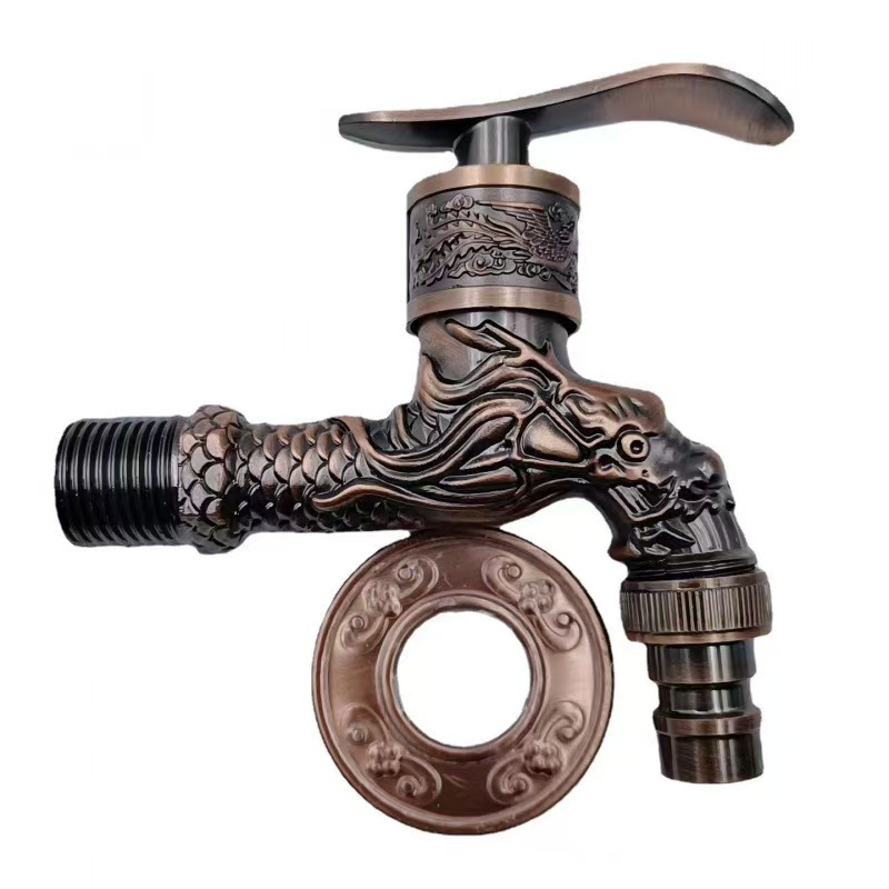 跨境复古入墙式龙型龙头洗衣机拖把池快开龙头复古4分水龙头批发