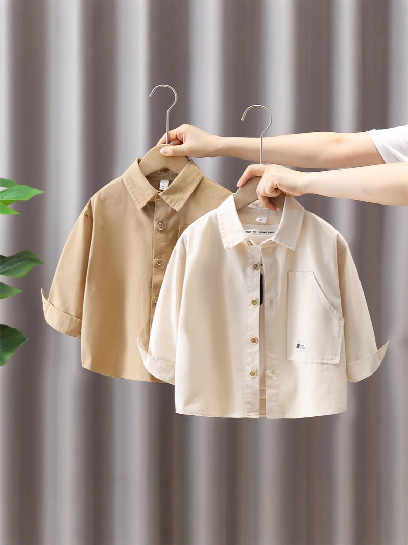 Camisa de Manga Larga para Niños 7818, Ropa Infantil Nueva 2026, Chaqueta de Primavera y Otoño para Bebés, Tops Casuales para Niños