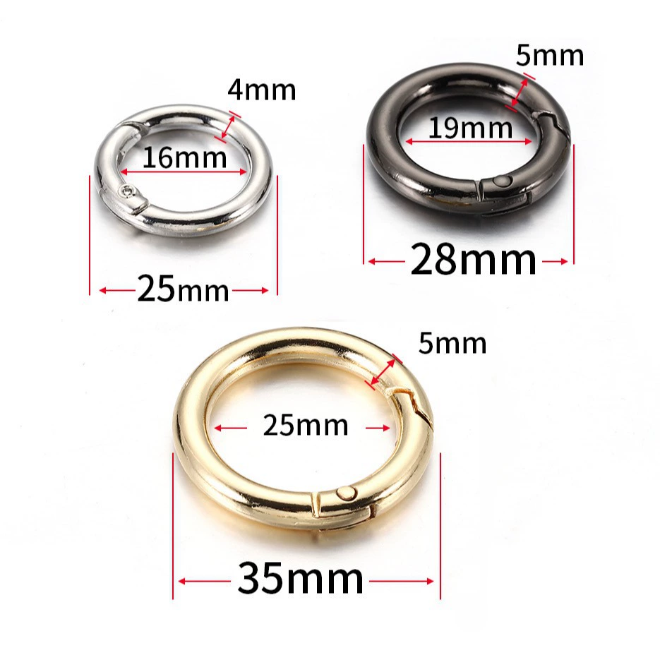 Ready available metal spring buckle ring round carabiner key hook