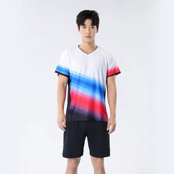 16 men's white blue red + black shorts