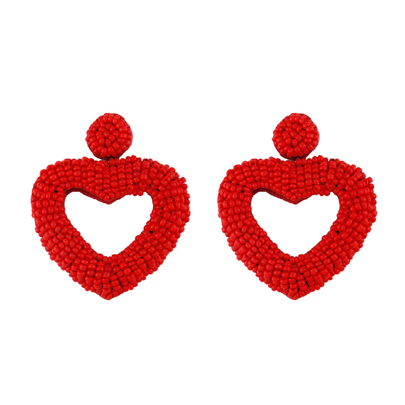 Bohemian Hand-woven Heart-shape Miyuki Bead Earrings Wholesale display picture 4