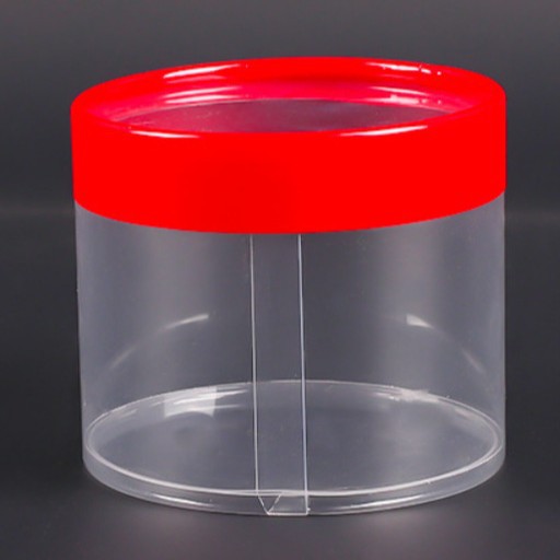 厂家直供卷边筒可印刷透明盒子饰品皮筋pvc塑料圆桶包装盒收纳罐