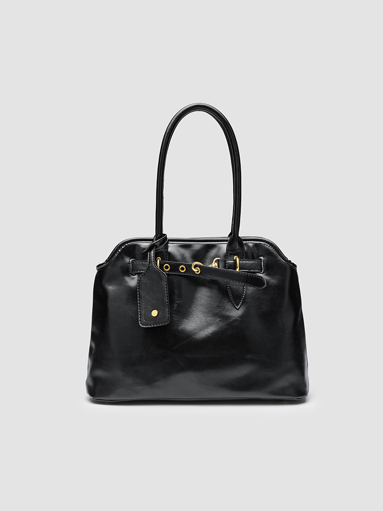 Bolso maletín retro perezoso para mujer, textura de gran capacidad, diseño de nicho simple y versátil, bolso portátil de un solo hombro