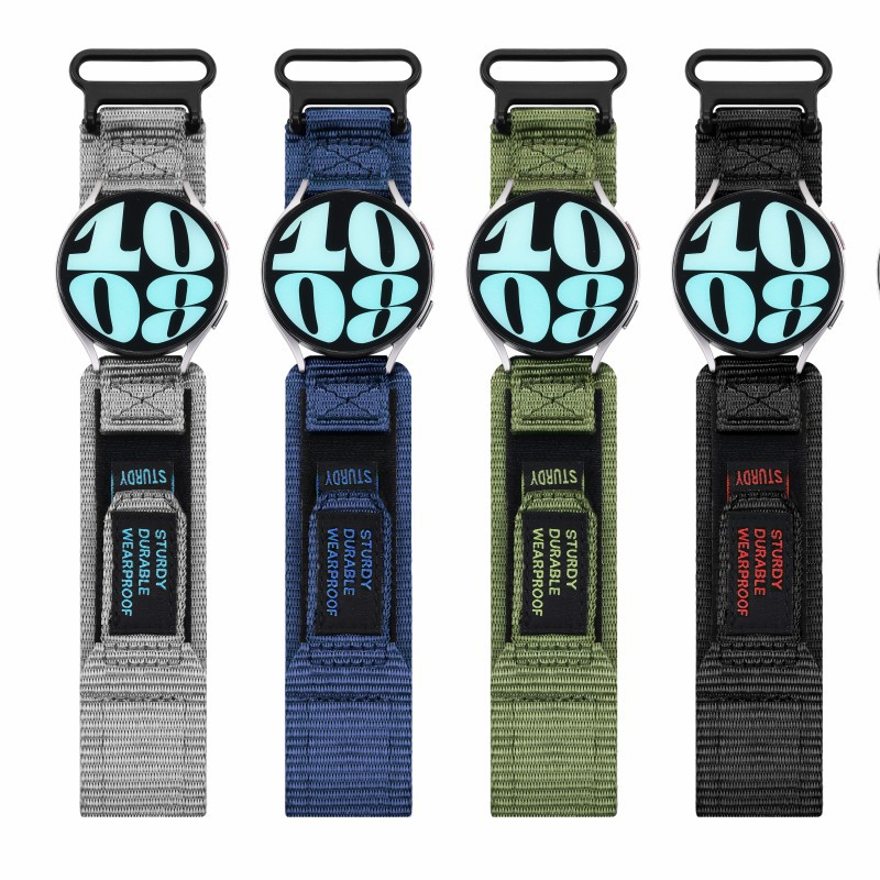 跨境熱銷快拆魔術貼尼龍錶帶適用華為GT3 4尼龍編織手錶帶20/22mm