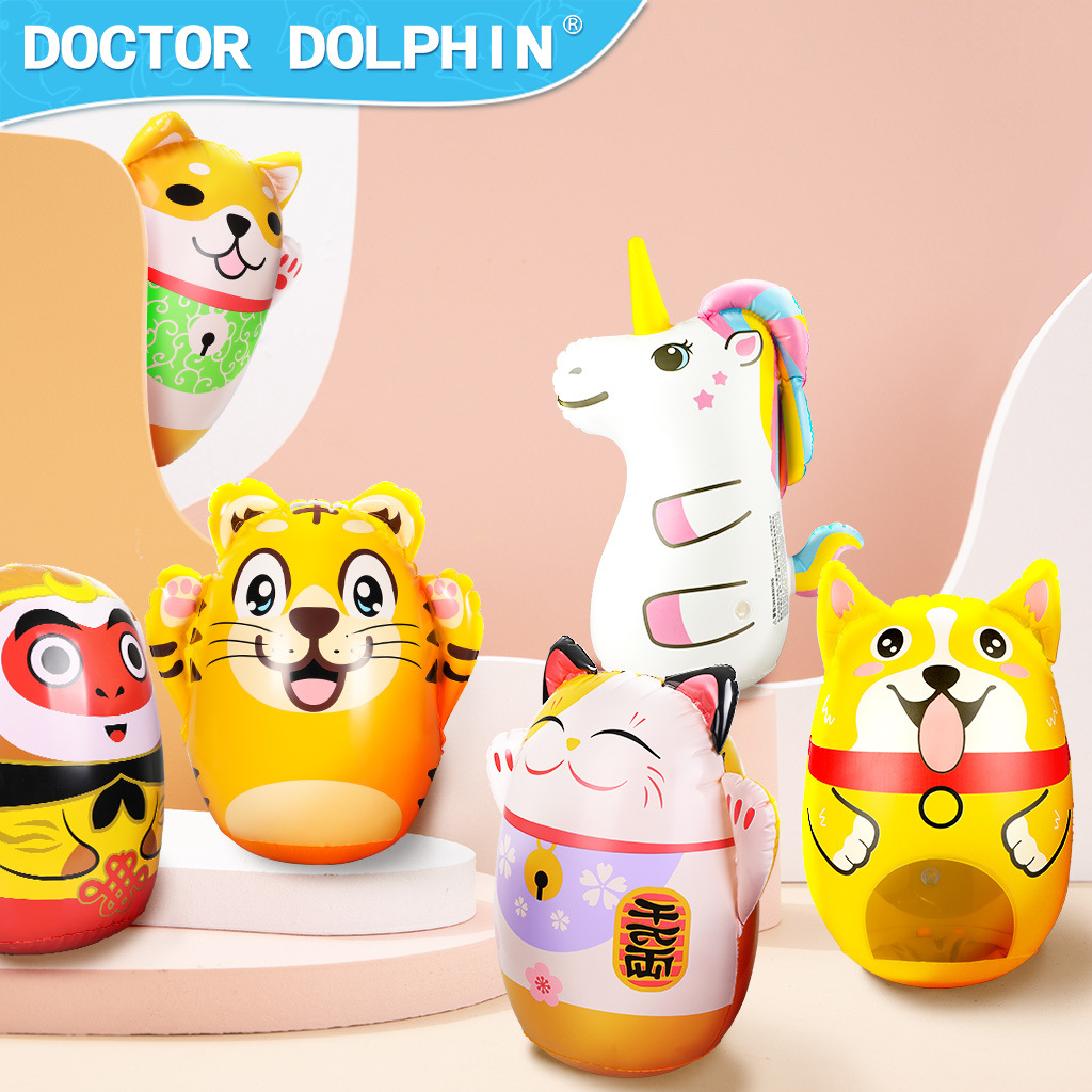 Doctor Dolphin | Vaso inflable para niños pequeño vaso juguete educativo inflable saco de arena Tumbler