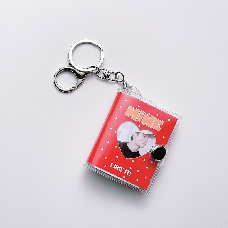 1 pulgada 2 pulgadas MINI álbum de fotos llavero Big Head Photo Star libro de almacenamiento de fotos MINI álbum de fotos