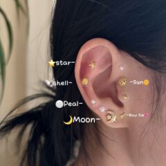 舍予物舍新款星星月亮耳钉女轻奢小众时尚耳穴贴耳钉（10贴装）