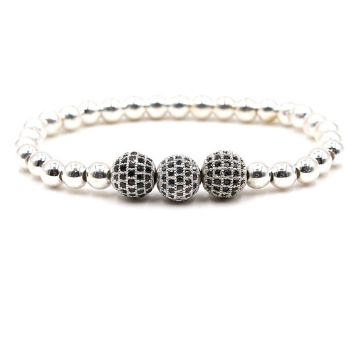 Cross-border source, micro-inlaid zircon men's and women's couple elastic bracelets, factory direct sales, large inventory