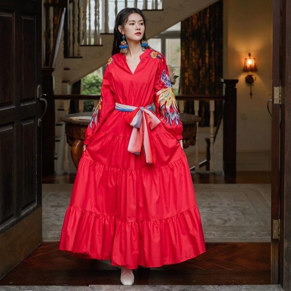 Spring cotton polyester ethnic style travel check-in Yunnan Tibet…