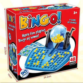 外销BinGo!摇奖机90码48卡片家庭彩票游戏宾果机家庭派对儿童玩具