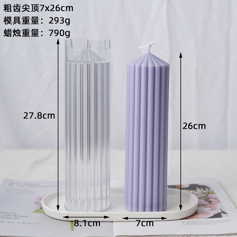 2021 nuevo estante grueso chapitel aromaterapia vela molde geométrico en forma de chapitel plástico PC vela molde