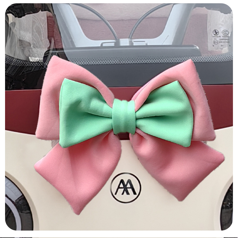 Decoración de coche eléctrico con lazo, asiento trasero, accesorios para casco, red creativa personalizada, decoración de cola de motocicleta de tres ruedas Emma