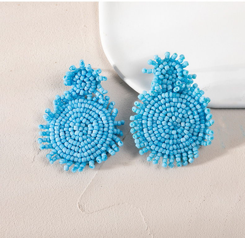 Drop Earrings Classification Beach Occasion Beaded Material Bohemian Solid Color Beaded Drop Earrings