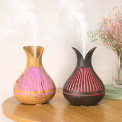 Factory direct sales 500ml wood grain hollow aromatherapy humidifier household large mist volume petal aromatherapy machine cross-border wholesale
