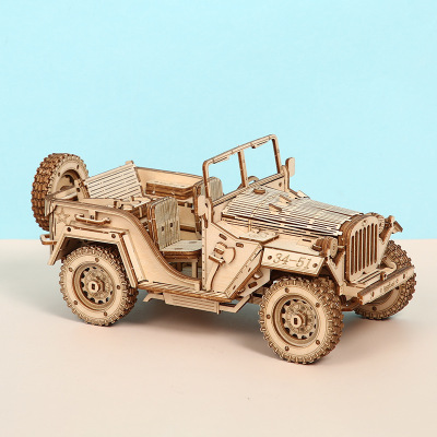 3d three-dimensional woodiness Jigsaw puzzle children adult Puzzle manual diy Grand Prix Racing car Locomotive Jeep Cross border