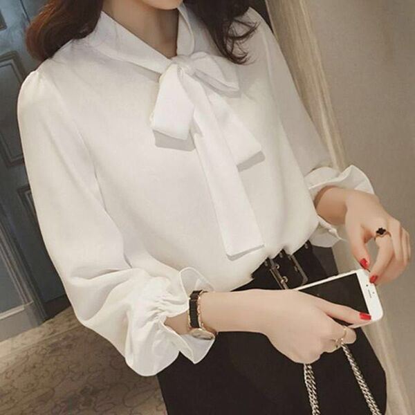 Shiffon summer shirt with bow