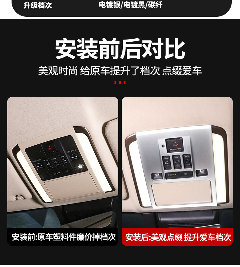 Suitable for 24 Models of Toyota Alphard/Vellfire 40 Series Front Reading Light Frame Modification Interior Reading Light Cover