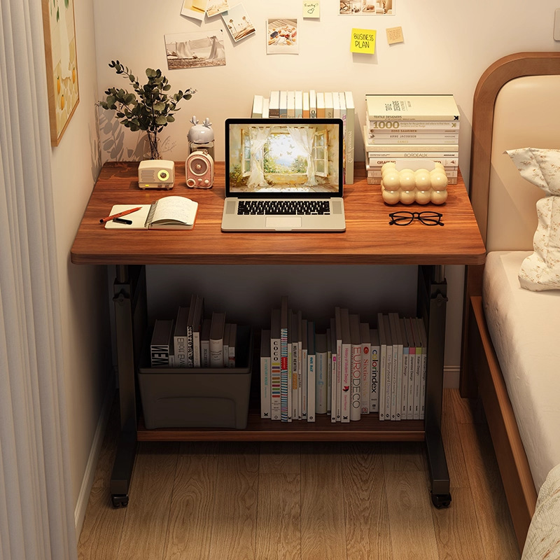 Computer Desk with Wheels, Movable and Adjustable Height, Laptop Bedside Table, Small Apartment Desk, Home Bedroom Bedside Small Table Computer Desk with Wheels, Movable and Adjustable Height, Laptop Bedside Table, Small Apartment Desk, Home Bedroom Bedside Small Table