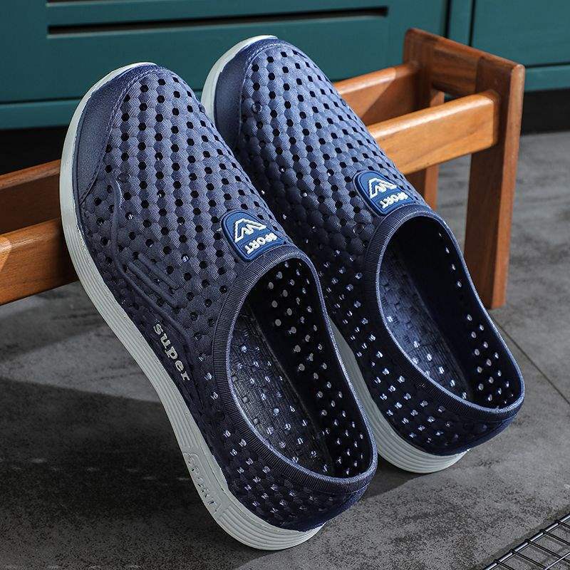 New Style Men's Clogs with High Aesthetic Appeal, Comfortable Feel, Trendy Thick-Soled Sandals for Men, Suitable for Home and Outdoor Wear, Closed-Back Slippers for Men