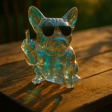 �羳French Bulldog Middle Finger Statue������ţȮ��ָ����