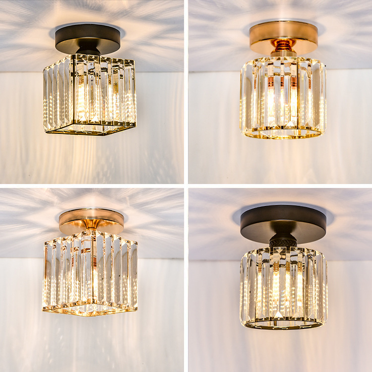 过道灯简约现代走廊灯玄关灯嵌入式轻奢创意水晶筒灯门厅灯入户灯