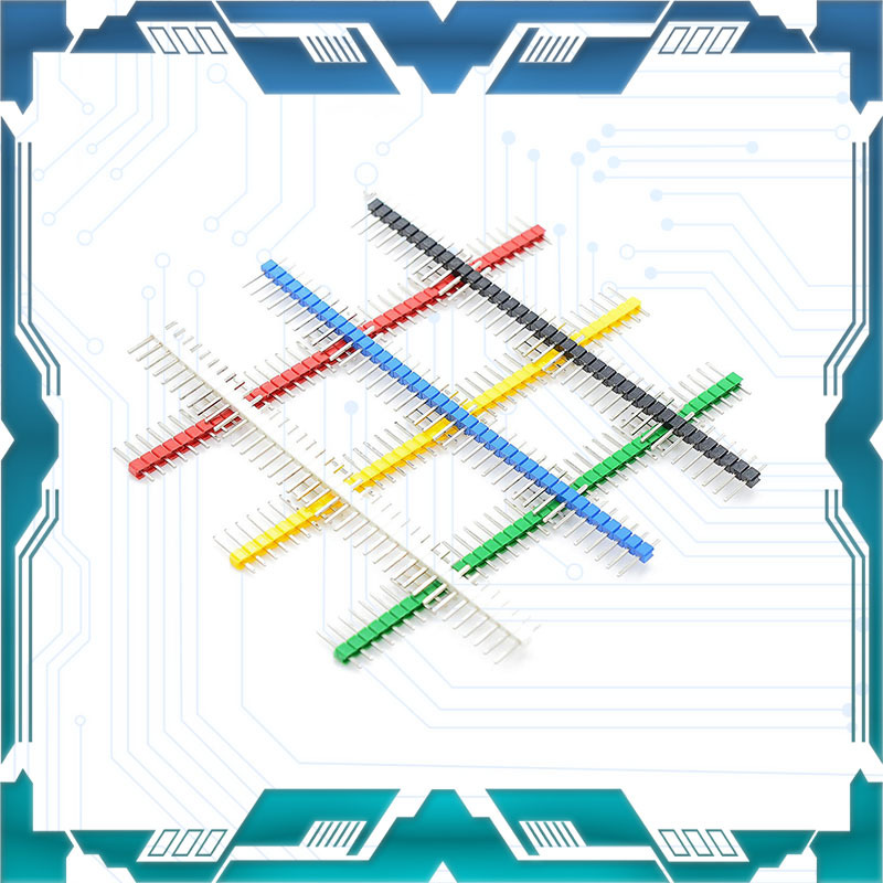 彩色排针 2.54间距 1*40P 单排针 单排直针 绿/白/红/蓝/黄/黑