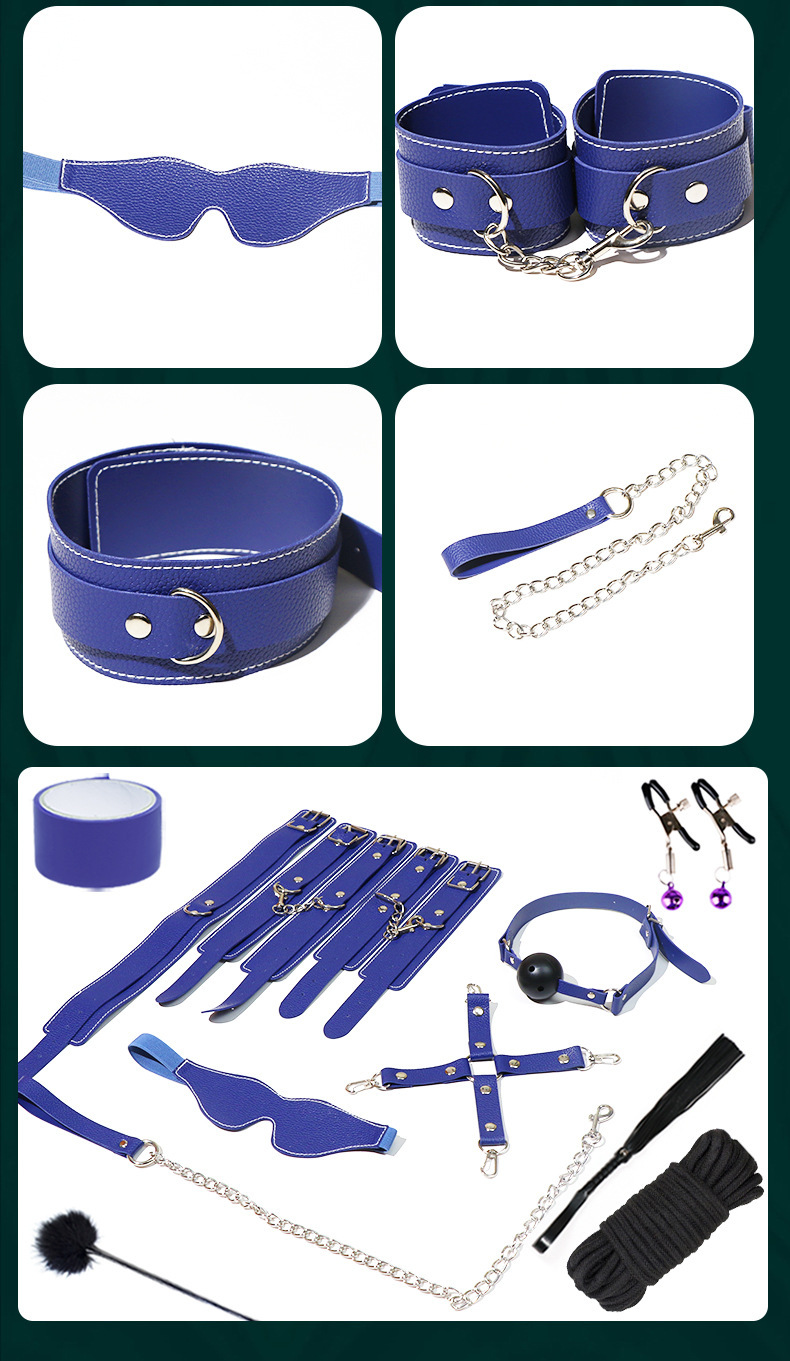 SM Props Set with Silicone Mouth Gag, Handcuffs and Nipple Clamps, Black — detail image 25