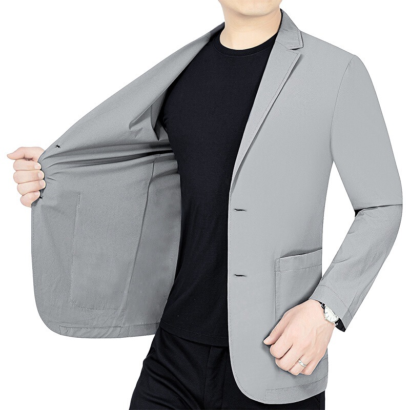 Summer Thin Stretch Sunscreen Suit Young and Middle-aged Casual Suit Men's Ironing-free Single-piece Top Dad Suit Jacket