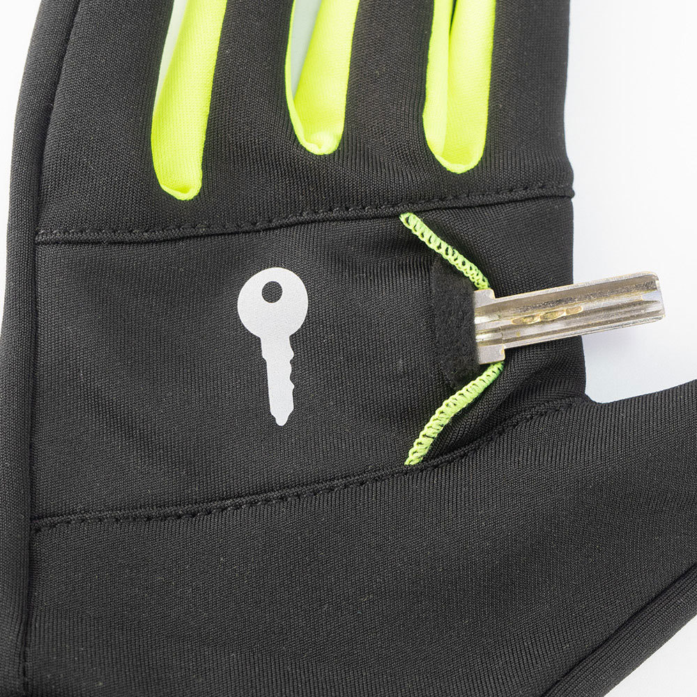 保暖手套反光条手掌钥匙口袋触屏手套 户外骑行登山跑步运动手套