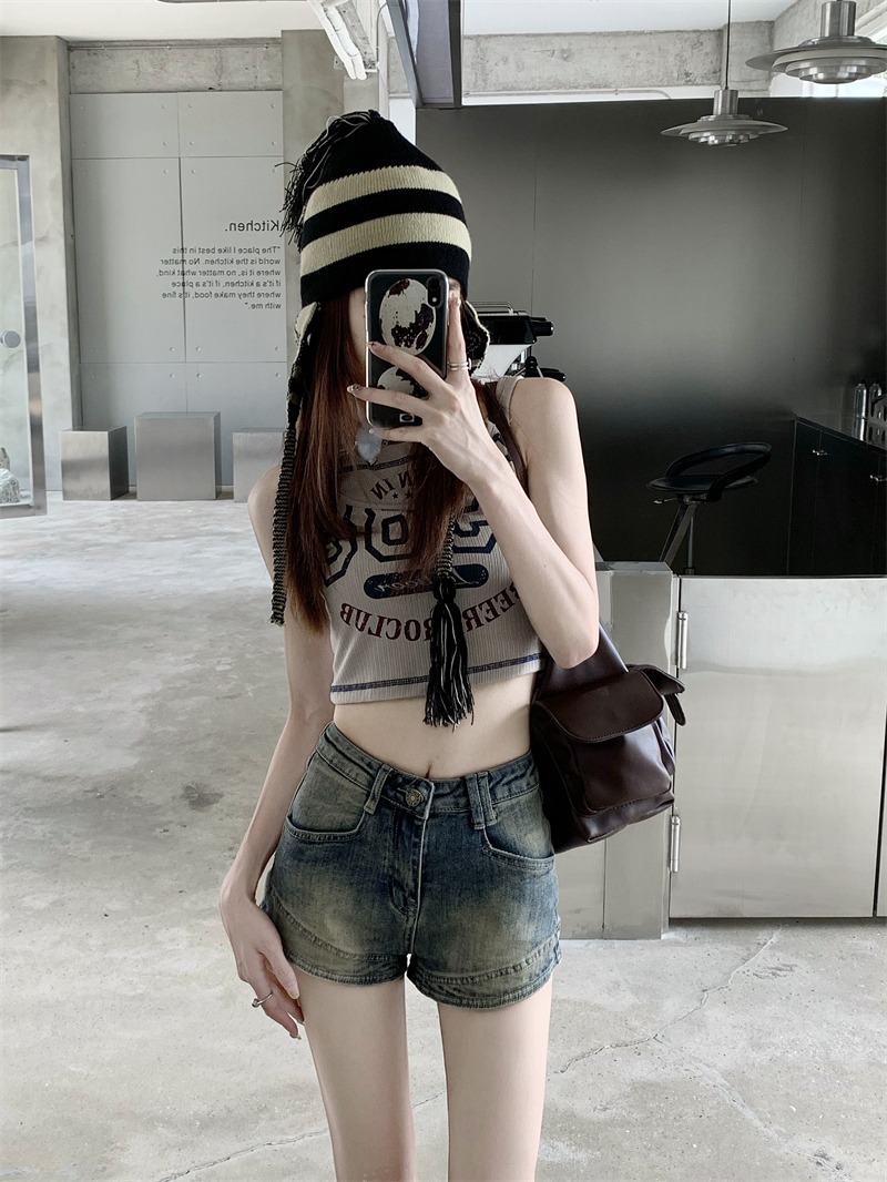 Women's Holiday Daily Streetwear Solid Color Shorts Distressed Washed Jeans Straight Pants display picture 14