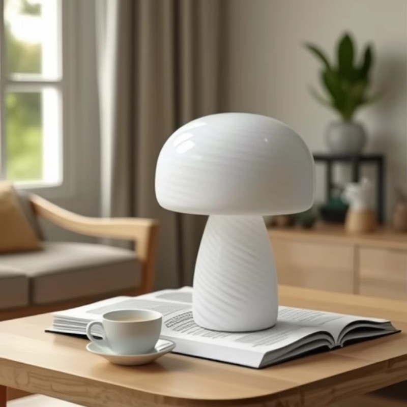 Lámpara de mesa de hongos simple transfronteriza Lámpara de noche Dormitorio Red creativa nórdica Lámpara de estudio cálida y romántica para el hogar