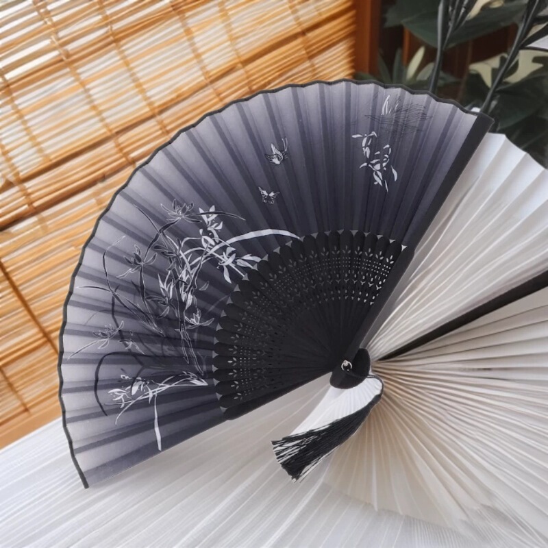Juansi folding fan wholesale ladies folding fan bamboo fan women's antique dance cheongsam summer small fan Japanese sashimi fan Juansi folding fan wholesale ladies folding fan bamboo fan women's antique dance cheongsam summer small fan Japanese sashimi fan