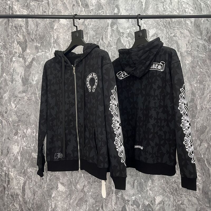 25ss正确版Chrome Hearts 克罗伈十字架连帽卫衣百搭潮流时尚批发|undefined