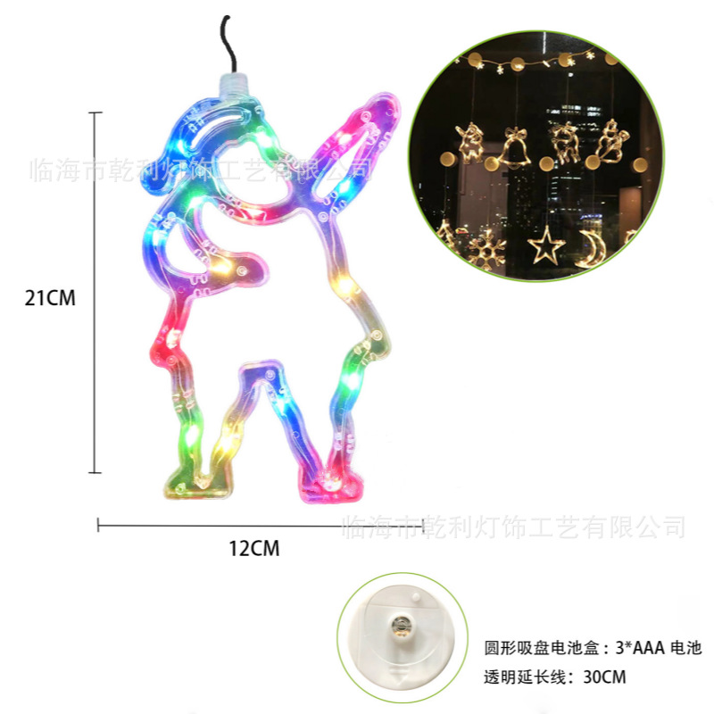 LED decoración de Navidad lámpara de succión muñeco de nieve árbol de Navidad lámpara de la batería ins viento ventana diseño caja de la batería forma lámpara colgante