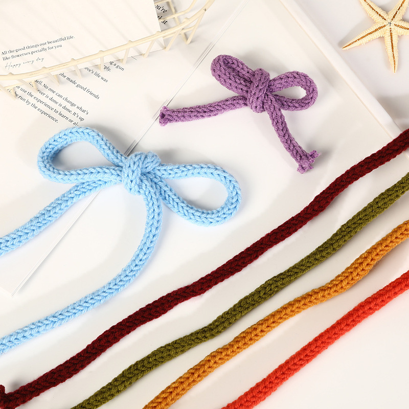 Solid Color Ribbon Bow Knitted DIY Clothing Accessories Accessories Shoes and Hats Socks Handmade Bow Packaging Home Textile