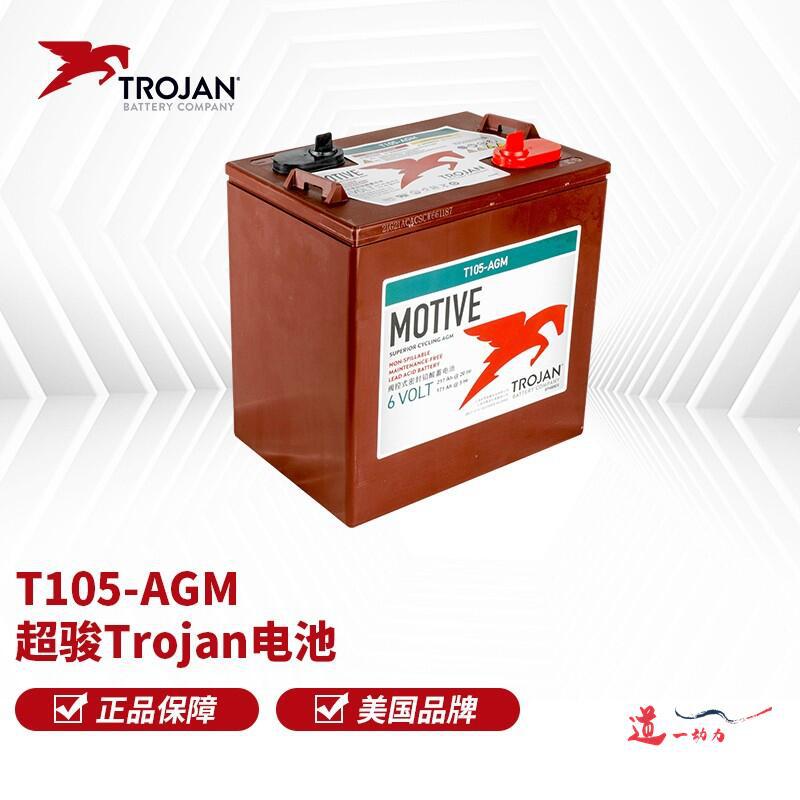 美国Trojan邱健蓄电池T105AGM 6V230AH 免维护高空清洁观光球车