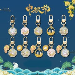 中秋节热销玉兔钥匙扣合金可爱卡通包包挂饰小挂件节日文创小礼物